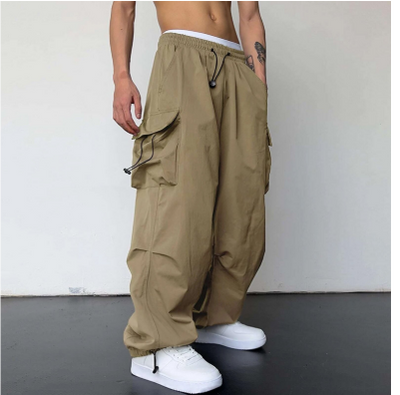 Herren weitem Bein Cargo Hose | Multi Taschen