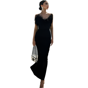 Damen Ärmelloses Elegante Schwarze Kleid | Maxi