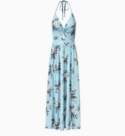 Damen Boho Ärmellos Blumendruck Kleid | Maxi