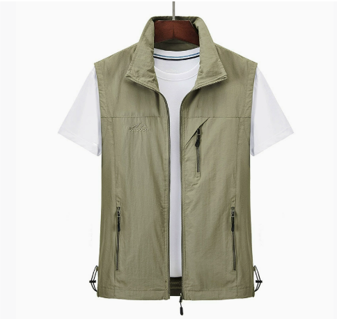 Herren Ärmellose Winddichte Reißverschluss Jacke | Draußen