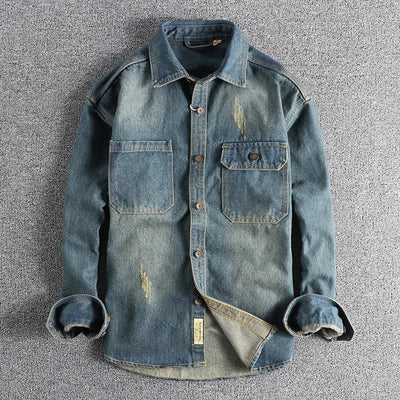 Used Look Denim Herren Hemd