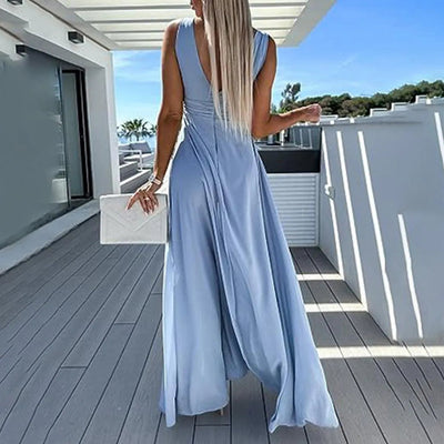 Trendy & Bequemer Jeans Jumpsuit für Damen mit Taillenschnitt – Rhea