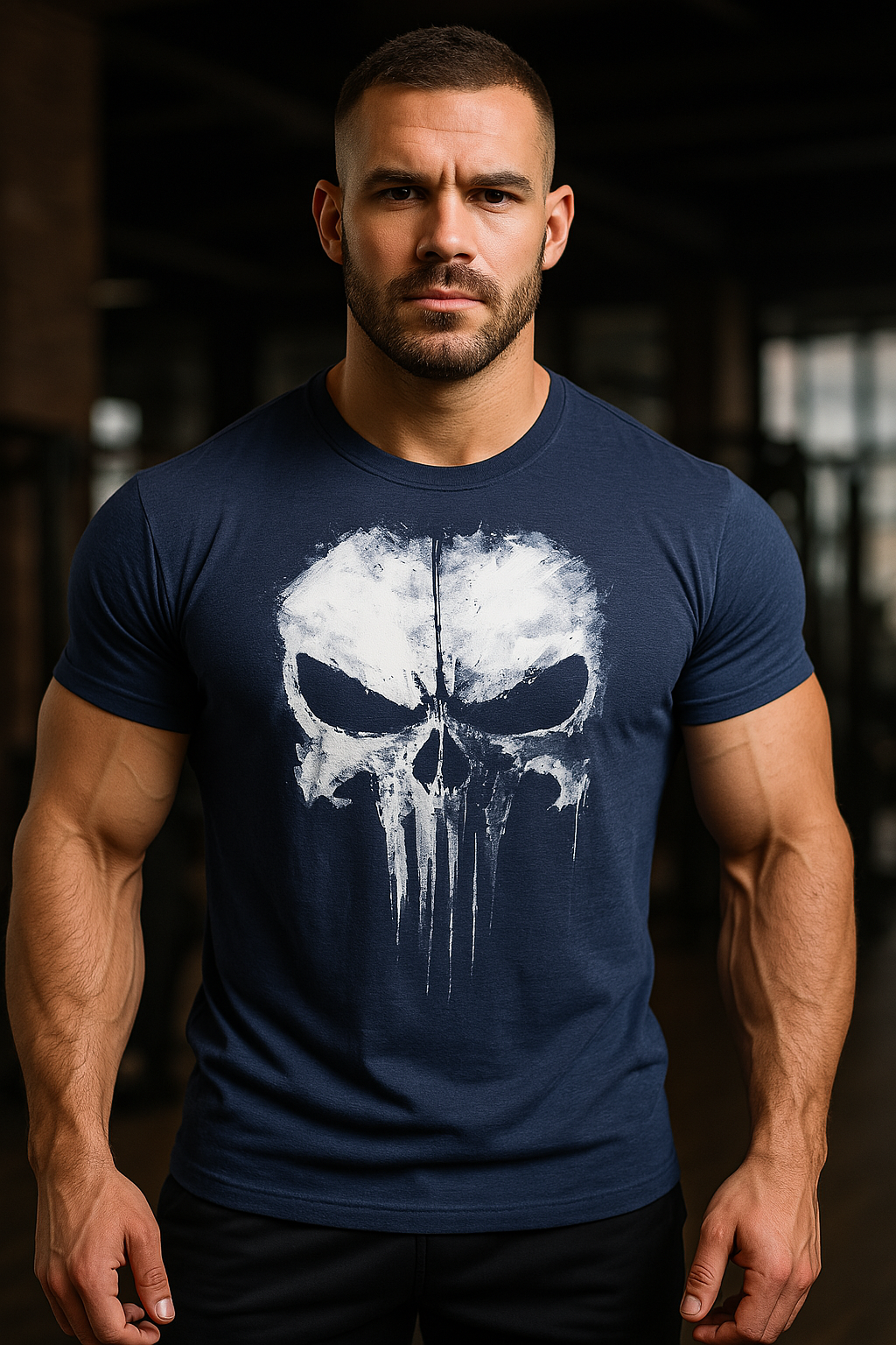 Cooles Herren T-Shirt mit Totenkopf Motiv