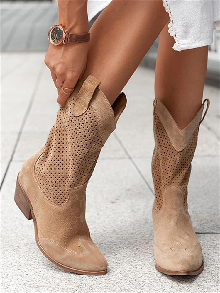 Marilyn | Atmungsaktive Cowboy-Stiefel Für Damen | Halblang
