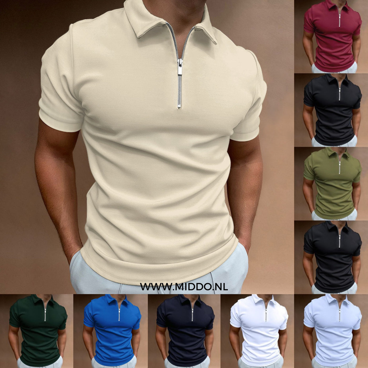 Modernes Slim Fit Polo mit Reißverschluss (1 Kaufen, 1 Gratis) - VestoZip™ Herren-Polo