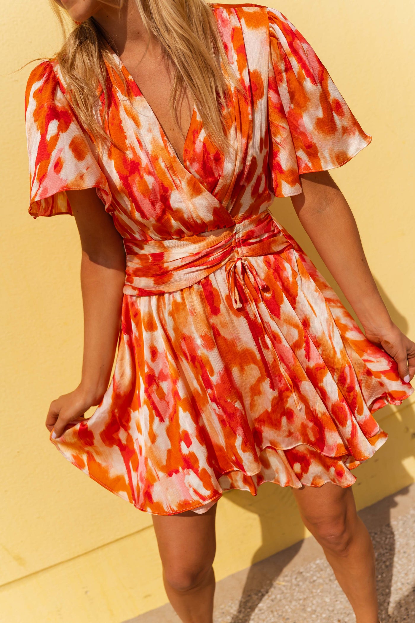 Wren | Robe Ophélie - rosa und orange