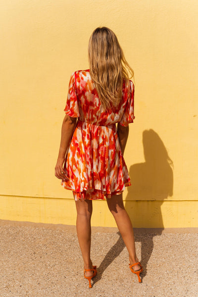 Wren | Robe Ophélie - rosa und orange
