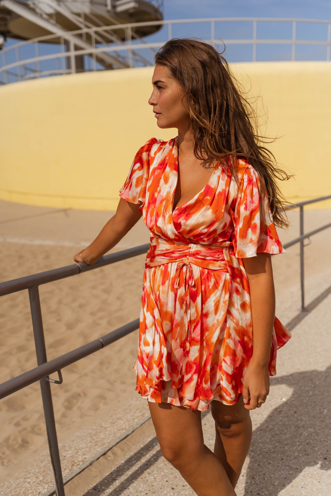 Karson | Kleid Ophélie - rosa und orange