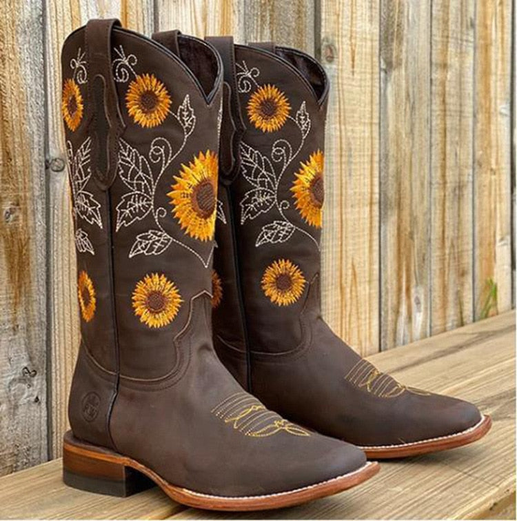 Stylische Cowboystiefel Für Damen | Blumen