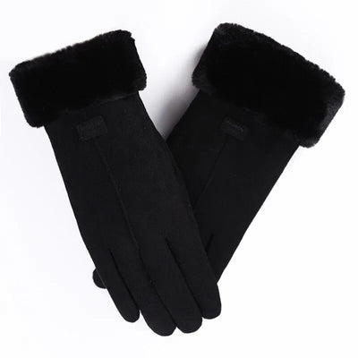 Avelena | Damen Winter Furry Handschuhe - Ganze Finger Touchscreen Fäustlinge