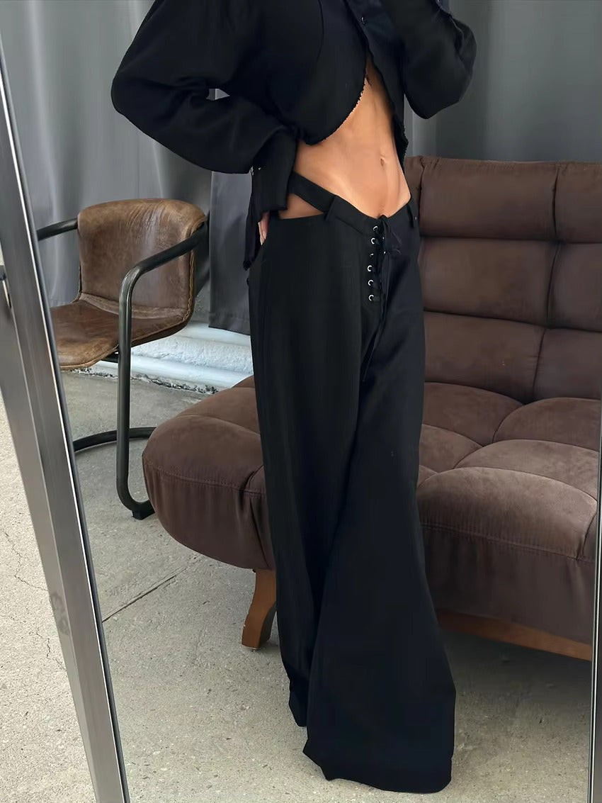 Luftig & Stylisch Zweiteiler aus Leinen mit Langarmshirt und Hose Damen – Nayela