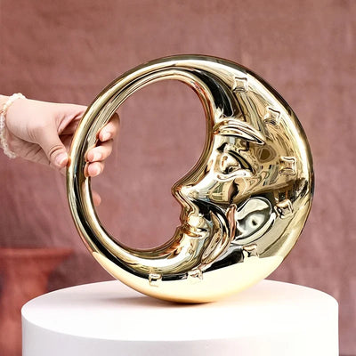 2025 Modische Acryl Damen Handtasche Mondform Abendtasche mit Hartschale in Gold und Silber