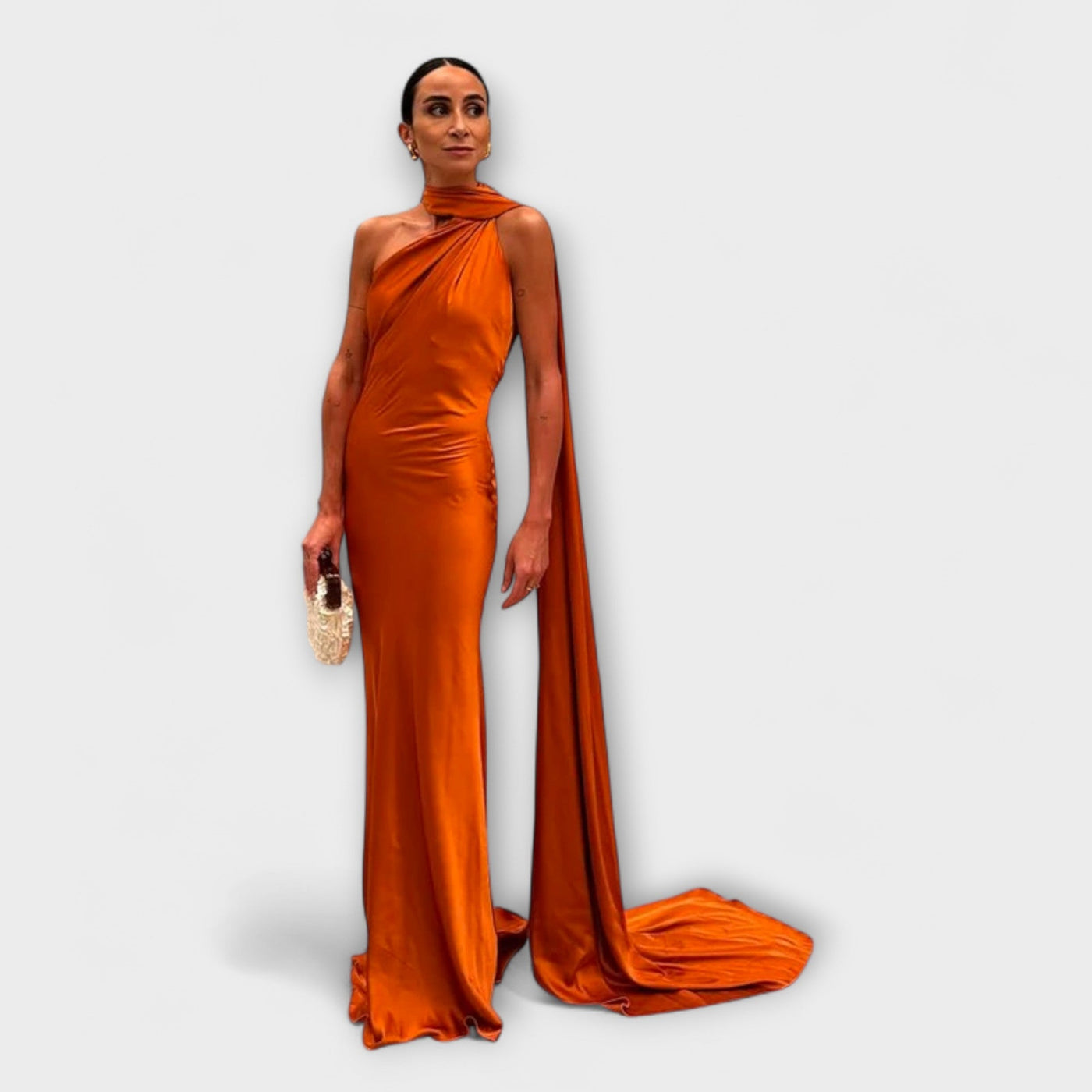 Elegantes Off-Shoulder Halter Maxikleid