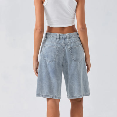 Damen-Bermuda-Jeansshorts im Loose-Fit