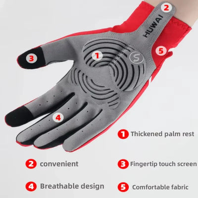 Avelena | Berührung Bildschirm Radfahren Handschuhe - Gel Gepolstert Voll & Halb Finger Optionen