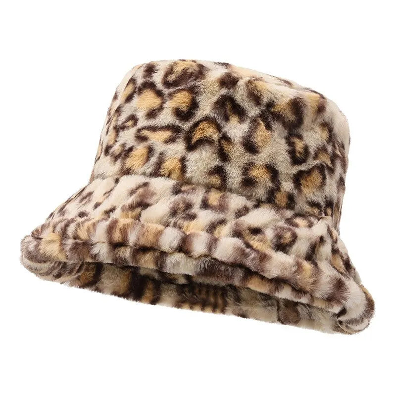 Avelena | Frau Leopardenmuster Winter Bucket Hat