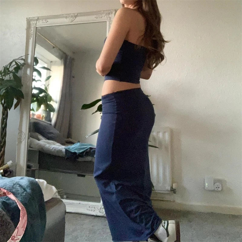 Maria | Damenrock Set mit Spaghetti-Trägern – Maxi- und Midi-Röcke für Sommer