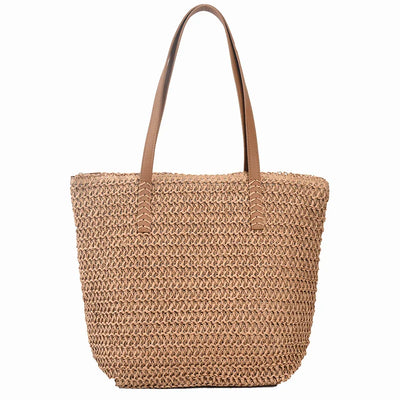 Boho Strohtasche Damen – Handgefertigte Große Strandtasche