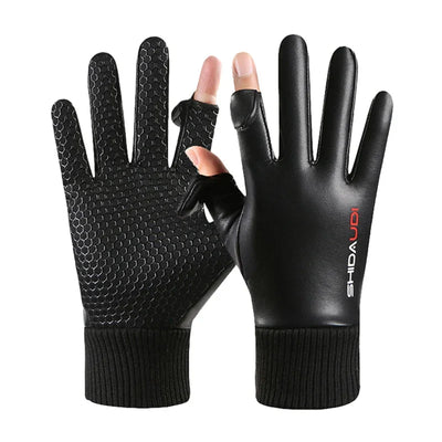 Avelena | Wasserdichte Pu Leder Winterhandschuhe - Flip-Finger