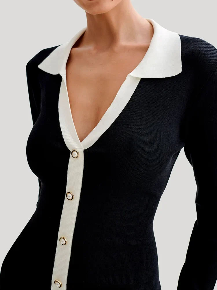 Strick-Minikleid mit Rückenausschnitt und Bandage-Design – Amira