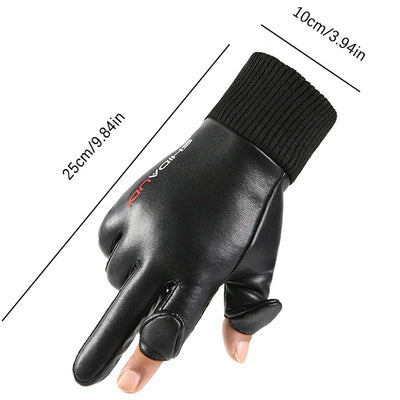 Avelena | Wasserdichte Pu Leder Winterhandschuhe - Flip-Finger