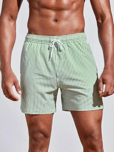 Gestreifte Badeshorts Für Herren | Kordelzug