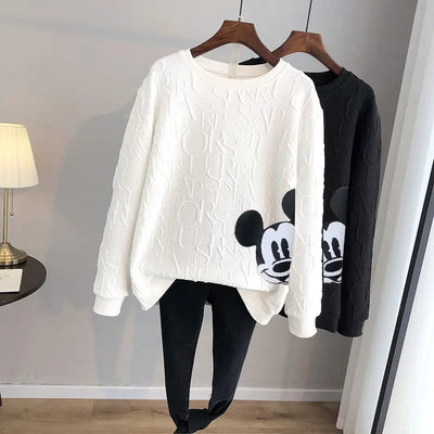 Claudia | Mickey Mouse Druck Lose Pullover
