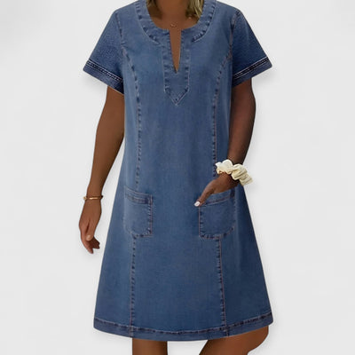 Monica | Weiches Denim-Kleid mit Taschen
