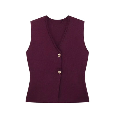 Gilet Top mit V‑Ausschnitt – weiches Stretch, Stockholm‑Chic