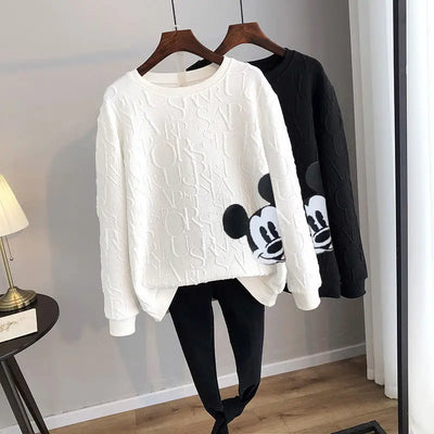 Claudia | Mickey Mouse Druck Lose Pullover