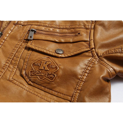 Jaxon™ Lederjacke mit Kapuze