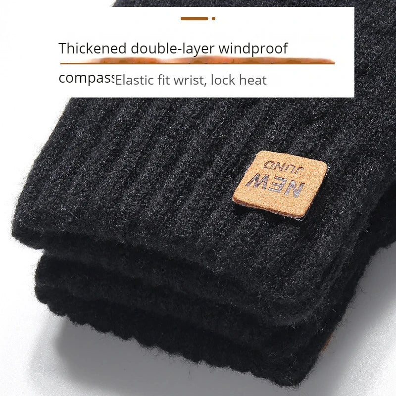 Avelena | Strickthermische Winterhandschuhe -Touchscreen Vollfinger