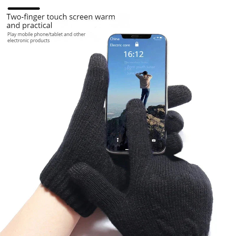 Avelena | Strickthermische Winterhandschuhe -Touchscreen Vollfinger