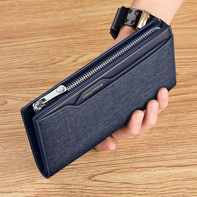 Avelena | Herren Lederhandtasche Multifunktionaler Langer Kartenhalter