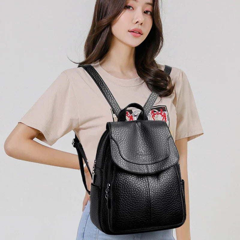 SANA | DIEBSTAHLSICHERER LEDERRUCKSACK