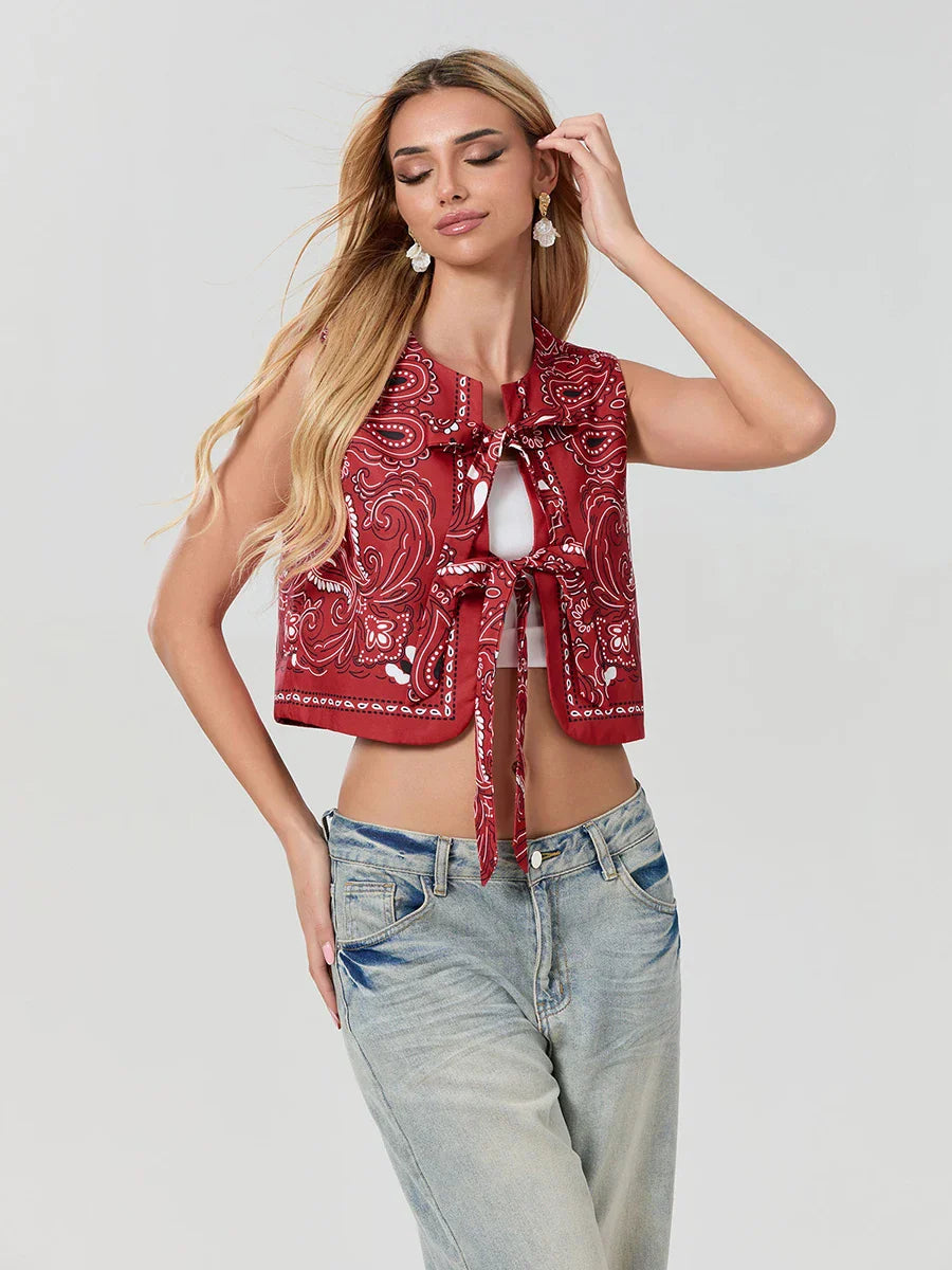 Y2K Bandana Wickel-Top Trendiges Cropped Streetwear-Oberteil - Liora