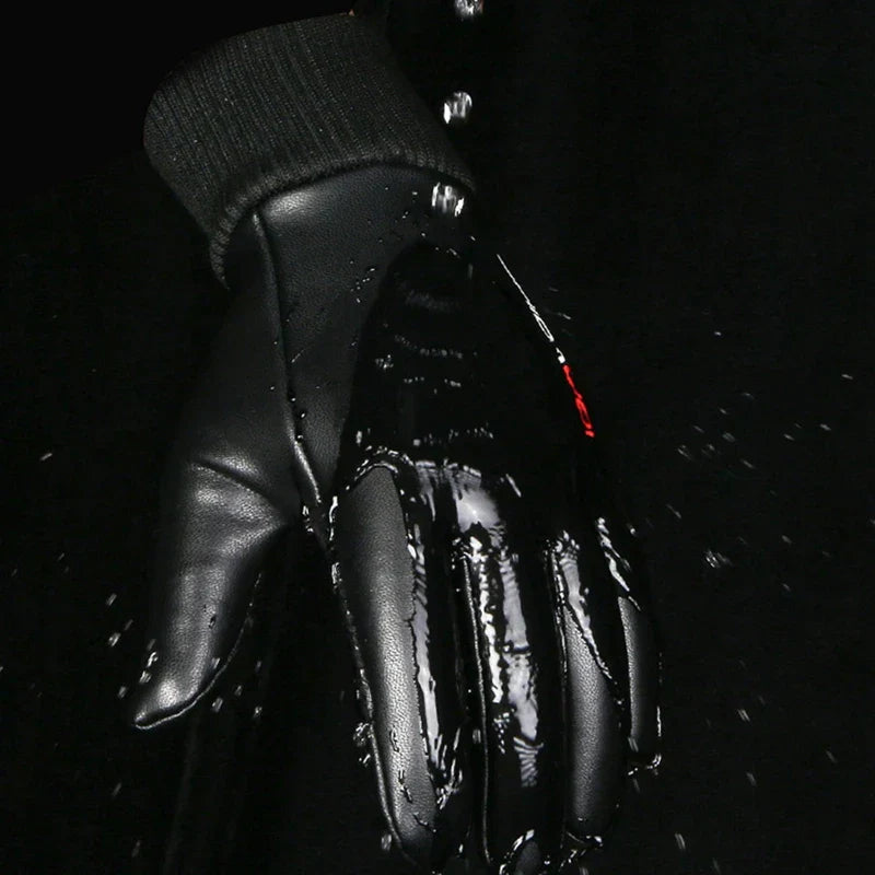 Avelena | Wasserdichte Pu Leder Winterhandschuhe - Flip-Finger