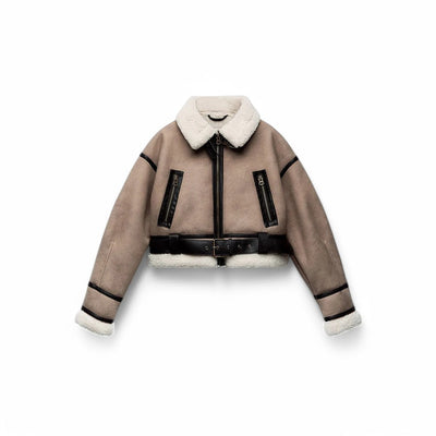 Nora | Kunstleder Pelz Jacke