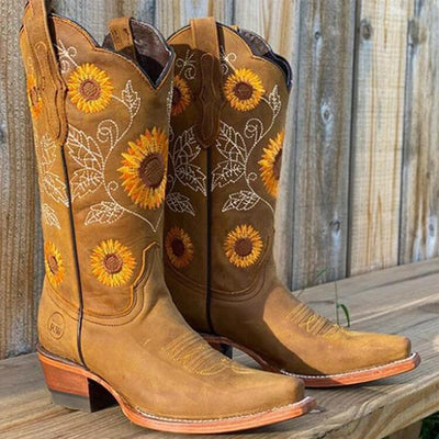 Stylische Cowboystiefel Für Damen | Blumen