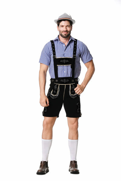 Oktoberfest Trachten Set Herren – Komplettes Outfit mit Lederhosen, Hemd und Hut