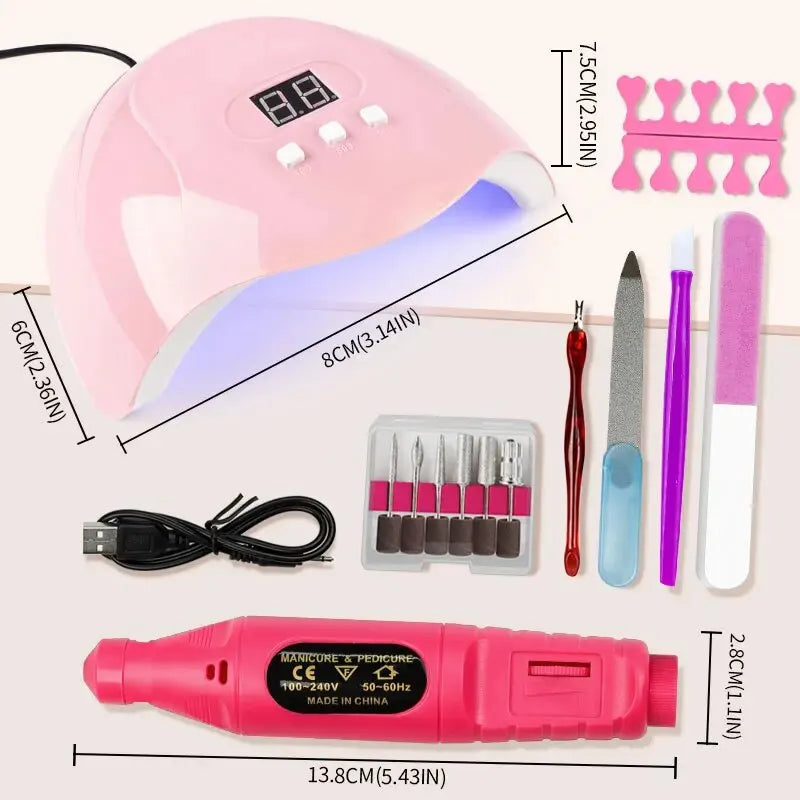 Avelena | Uv Led Lampen-Kit mit Elektrischem Nagelbohrer - Maniküre-Werkzeugset