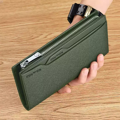 Avelena | Herren Lederhandtasche Multifunktionaler Langer Kartenhalter