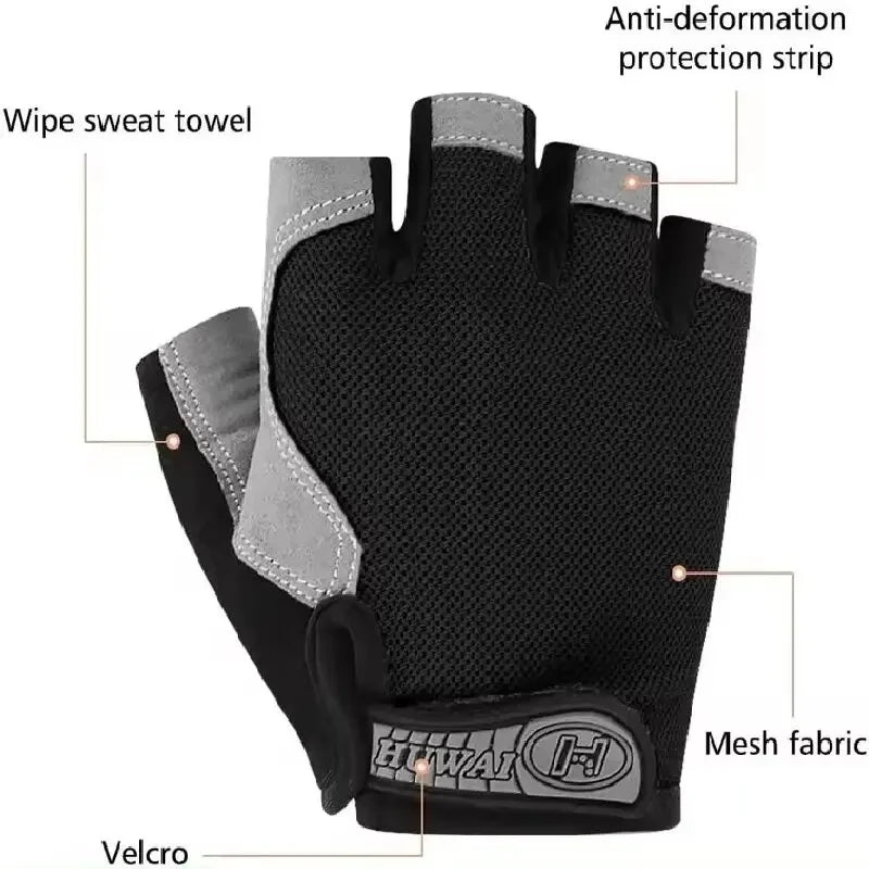 Avelena | Atmungsaktive Halb-Finger Radfahren & Fitness Handschuhe - Rutschfestes Design