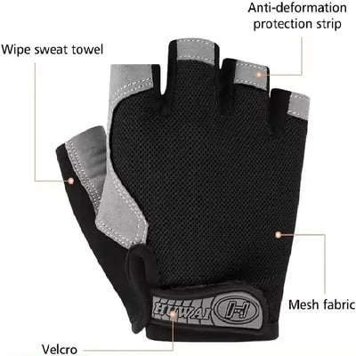 Avelena | Atmungsaktive Halb-Finger Radfahren & Fitness Handschuhe - Rutschfestes Design