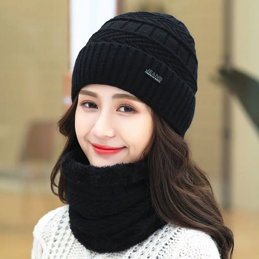Avelena | Unisex Thermische Fleece Strick Balaclava Woll Halswärmer Schal Mützen