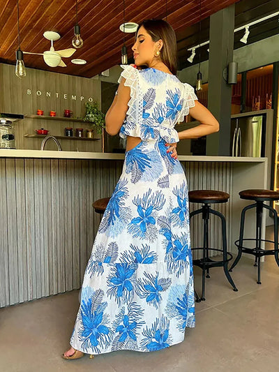 Margie - Trendiges ärmelloses Maxikleid aus Spitze