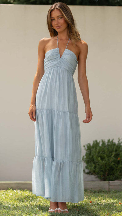 Masha - Ärmelloses Blumenmuster Kleid mit V-Ausschnitt