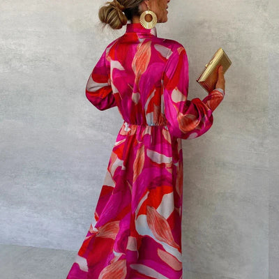 Damen Elegante Wickelkleid Mit Blumenmuster | Maxi