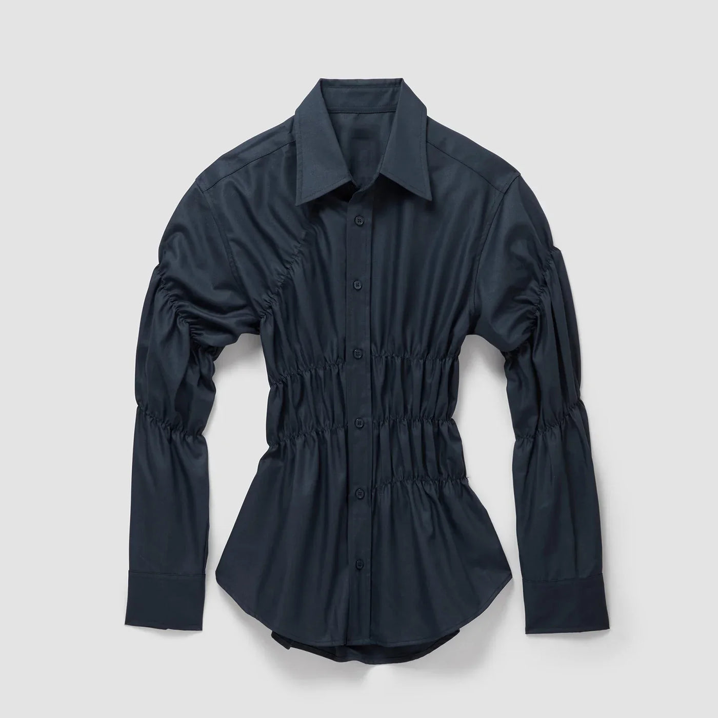 Raffinierte Bluse mit Raffung und Hemdkragen für Damen