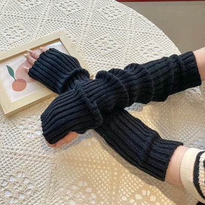 Avelena | Damen Fingermittens Strick – Winter Armwärmer